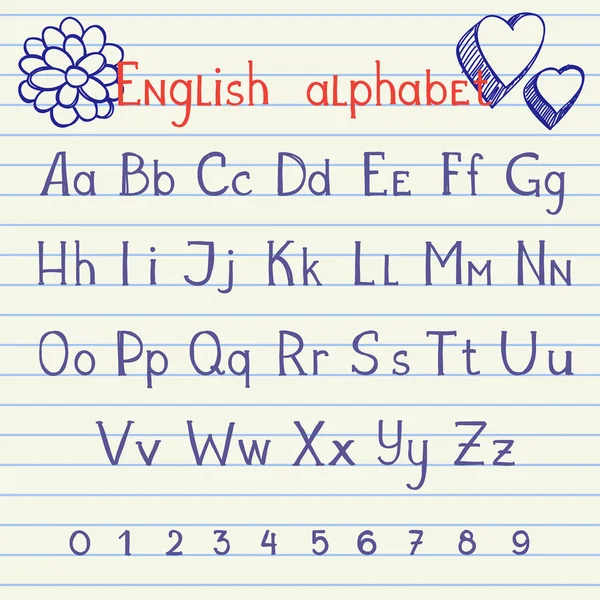 Tekening Engelse alfabet — Stockvector