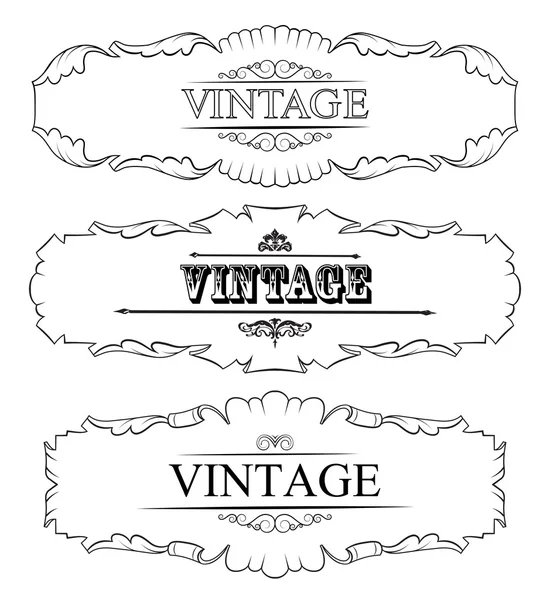 Conjunto de moldura vintage — Vetor de Stock