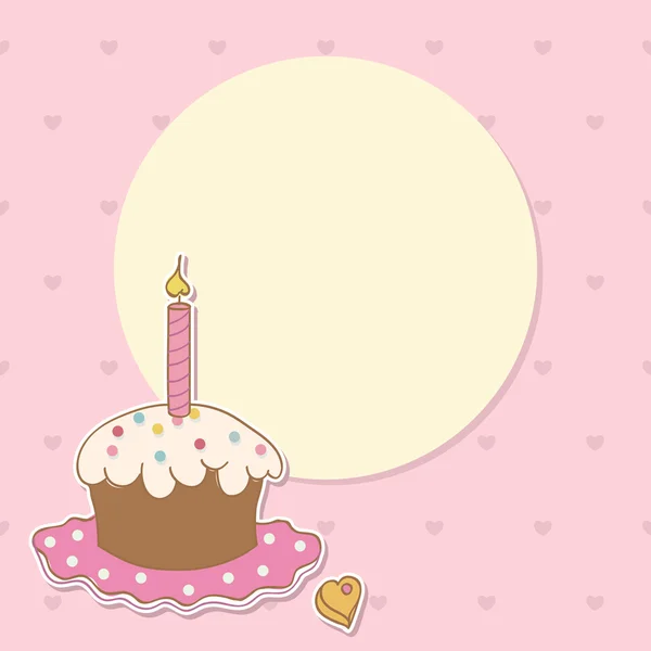 Geburtstag Hintergrund mit Mädchen und Kuchen — Stockvektor