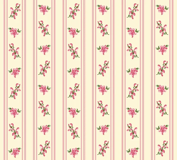 Rayas retro floral sin costuras — Archivo Imágenes Vectoriales