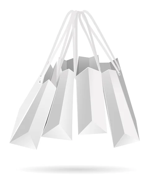 Hanging white paper bags — Stock Vector