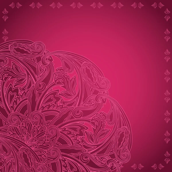 Tarjeta ornamental rosa — Vector de stock
