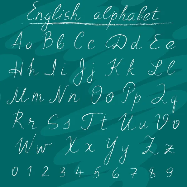 Tebeşir İngilizce alfabe — Stok Vektör