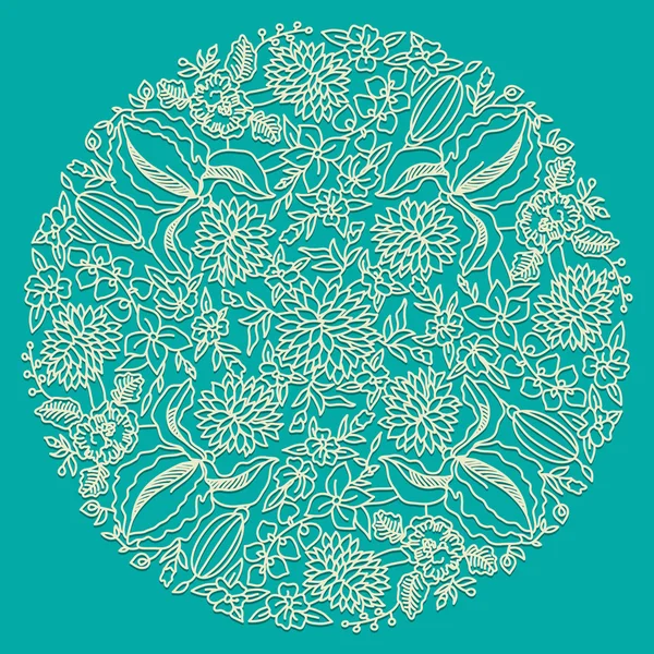 Ornement floral rond — Image vectorielle