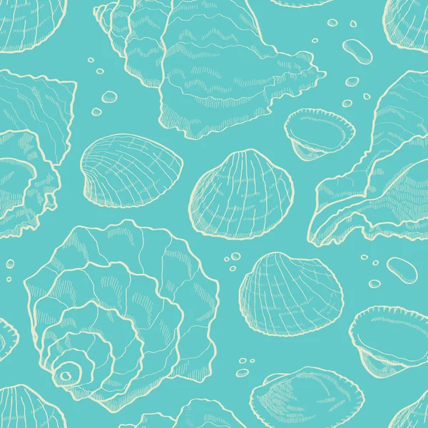 Seashell seamless - Stok Vektor