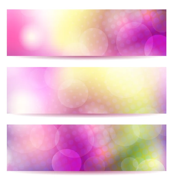 Abstract pink banner set — Stock Vector