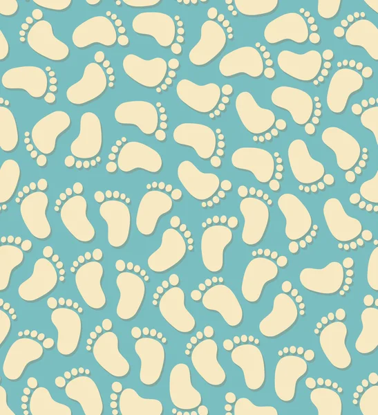 Baby footprints seamless — Stock Vector