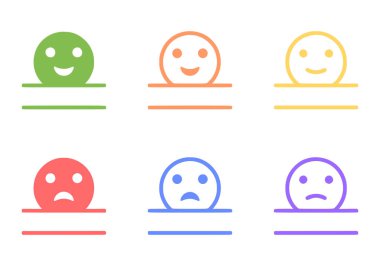 Monogram pozitif ve negatif ifade seti, vektör klipsleme sanatı