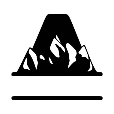 A harfi ve dağ kişiselleştirilmiş monogram. Vektör logosu, amblem veya ilk tasarım.