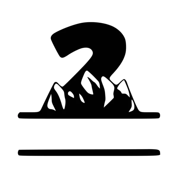 Número Montanha Monograma Personalizado Logotipo Vetor Emblemas Projeto Inicial — Vetor de Stock