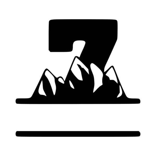 Nummer Und Berg Personalisiertes Monogramm Vektor Logo Embleme Oder Ursprüngliches — Stockvektor