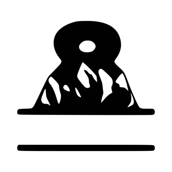 Numara Dağ Kişiselleştirilmiş Monogram Vektör Logosu Amblem Veya Ilk Tasarım — Stok Vektör