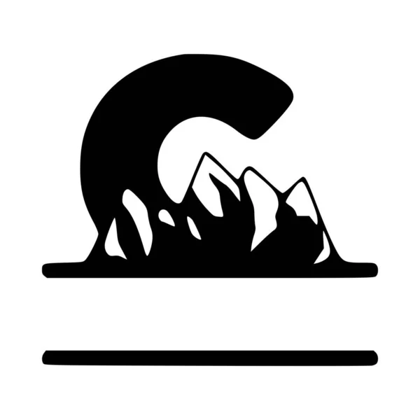 Carta Montanha Monograma Personalizado Logotipo Vetor Emblemas Projeto Inicial — Vetor de Stock