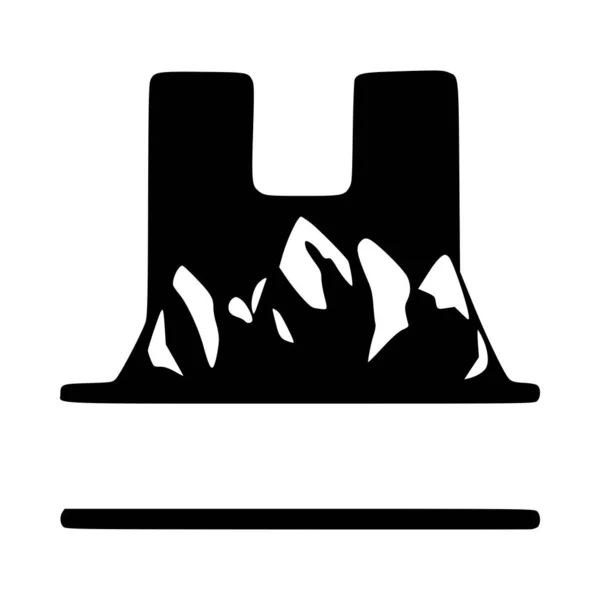 Carta Montanha Monograma Personalizado Logotipo Vetor Emblemas Projeto Inicial —  Vetores de Stock