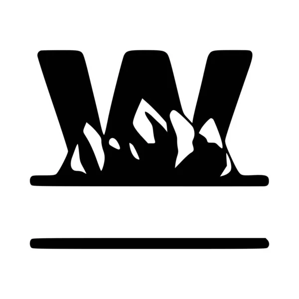 字母W和山地个性化的单字 矢量标志 标志或初步设计 — 图库矢量图片