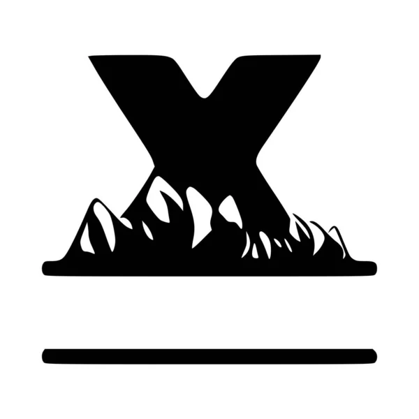 Carta Montanha Monograma Personalizado Logotipo Vetor Emblemas Projeto Inicial — Vetor de Stock