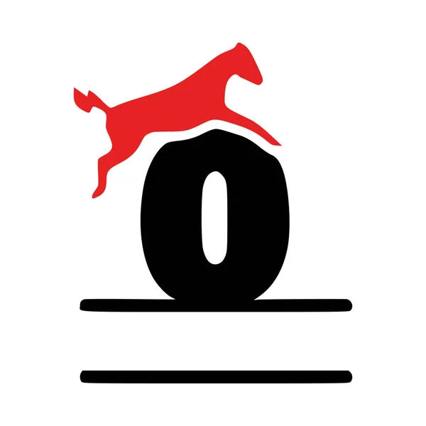 Numărul Monograma Personalizată Calului Arta Clipului Inițial Izolată Fundal Alb — Vector de stoc