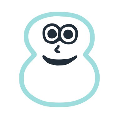 8 numaralı mutlu eksantrik gülen karakter, gülen yüz vektör klip sanatı