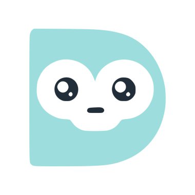 Sevimli Kawaii karakteri, beyaz arkaplanda izole edilmiş komik bir gülen yüz klip sanatı