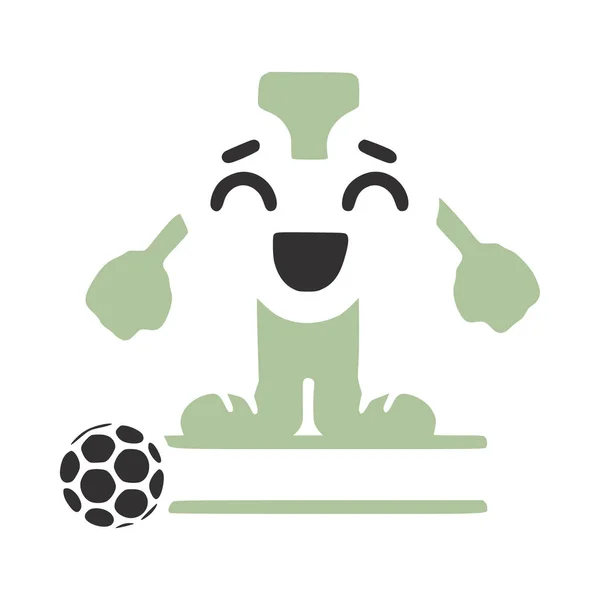 Щасливий Лист Характер Футболіста Персоналізована Монограма Векторний Логотип Емблеми Або — стоковий вектор
