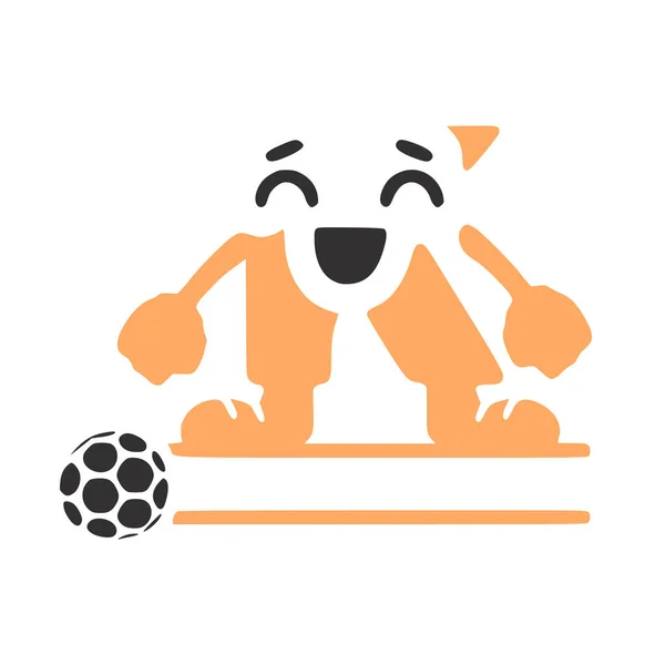 Glücklicher Buchstabe Charakter Fußballspieler Personalisiertes Monogramm Vektor Logo Embleme Oder — Stockvektor