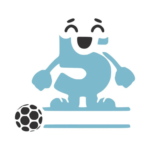Щасливий Номер Персонаж Футболіст Персоналізована Монограма Векторний Логотип Емблеми Або — стоковий вектор