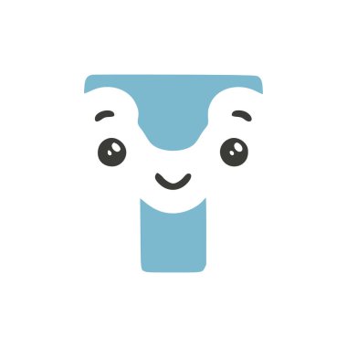 Beyaz arkaplanda izole edilmiş sevimli kawaii karakteri, vektör klipsi sanatı.