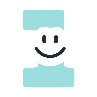 Yüzünde bir gülümseme olan bir numara düz stil, gülen vektör klipsi sanatı..