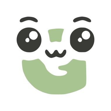 G harfi sevimli kawaii karakteri, komik emoticon vektör klipsi sanatı.