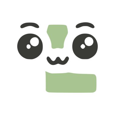 L harfi sevimli kawaii karakteri, komik emoticon vektör klipsi sanatı.