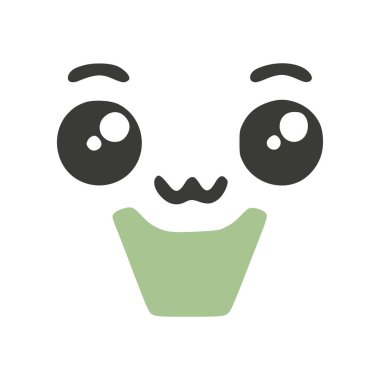 V harfi sevimli kawaii karakteri, komik emoticon vektör klipsi sanatı.