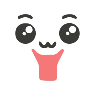 Y harfi sevimli kawaii karakteri, komik emoticon vektör klipsi sanatı.