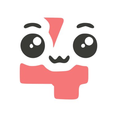 4 numaralı sevimli kawaii karakteri, komik emoticon vektör klipsi sanatı.