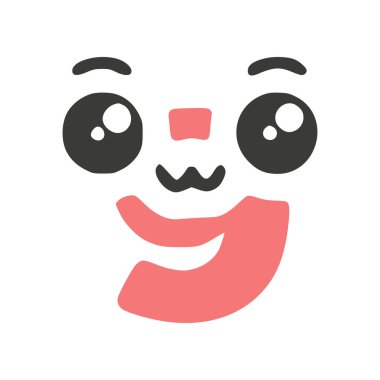 9 numaralı sevimli kawaii karakteri, komik emoticon vektör klipsi sanatı.