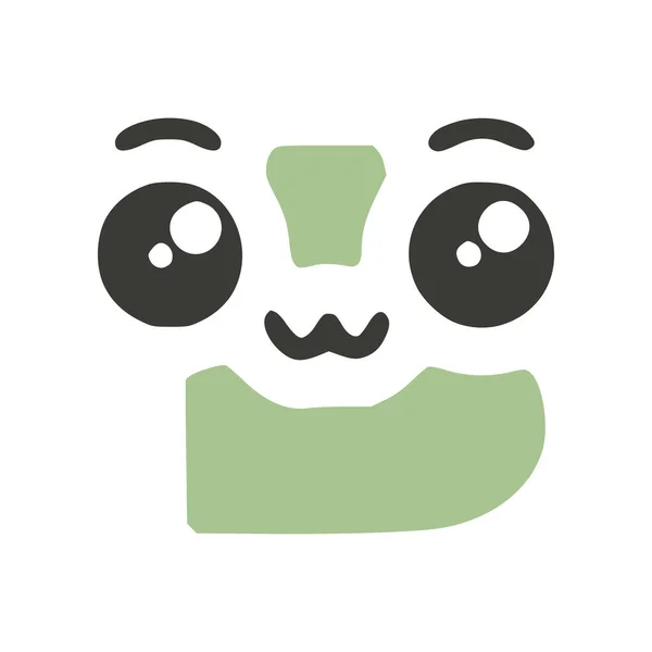 Letter Cute Kawaii Character Funny Emoticon Vector Clip Art — Stock Vector