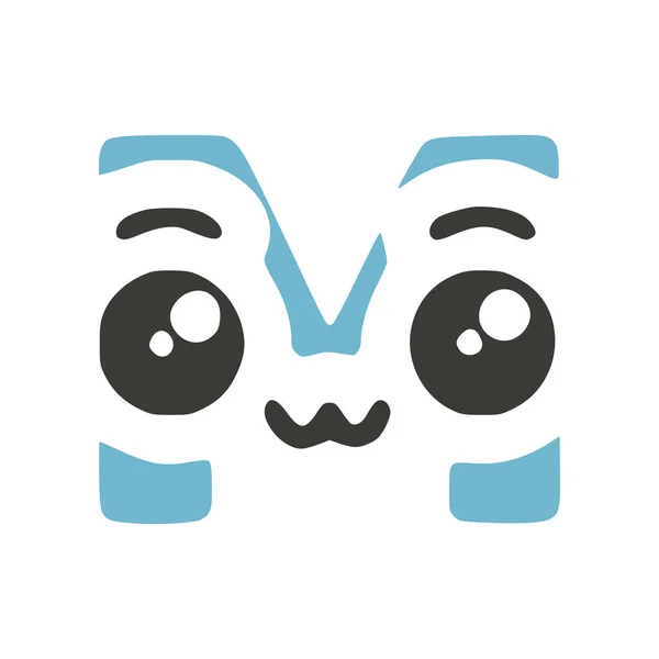 Carta Bonito Personagem Kawaii Engraçado Emoticon Vector Clip Arte — Vetor de Stock