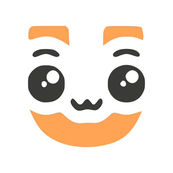 Levél Aranyos Kawaii Karakter Vicces Emoticon Vektor Klip Művészet — Stock Vector