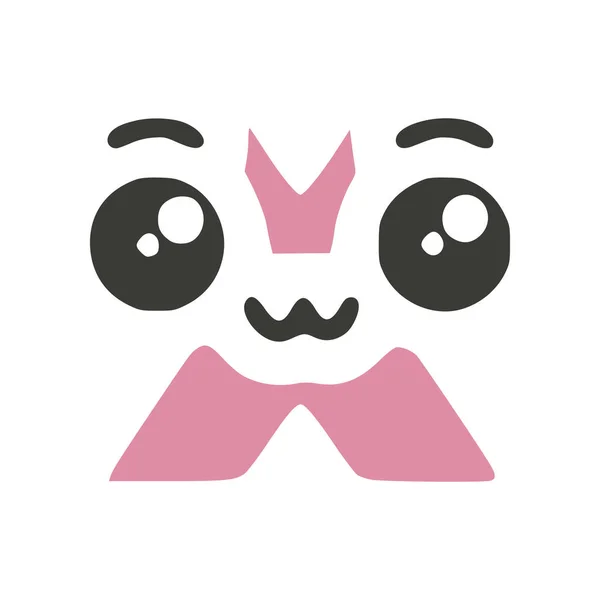Levél Aranyos Kawaii Karakter Vicces Emoticon Vektor Klip Művészet — Stock Vector