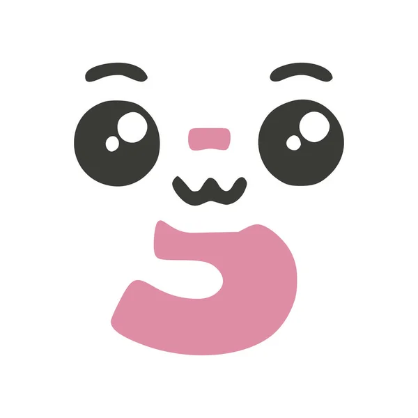 Γράμμα Ένας Χαριτωμένος Χαρακτήρας Kawaii Αστεία Emoticon Vector Clip Art — Διανυσματικό Αρχείο