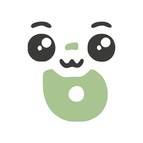 Numaralı Sevimli Kawaii Karakteri Komik Emoticon Vektör Klipsi Sanatı — Stok Vektör