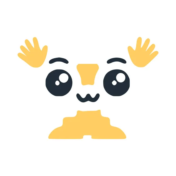 Numéro Personnage Mignon Kawaii Avec Les Mains Émoticône Drôle Clip — Image vectorielle