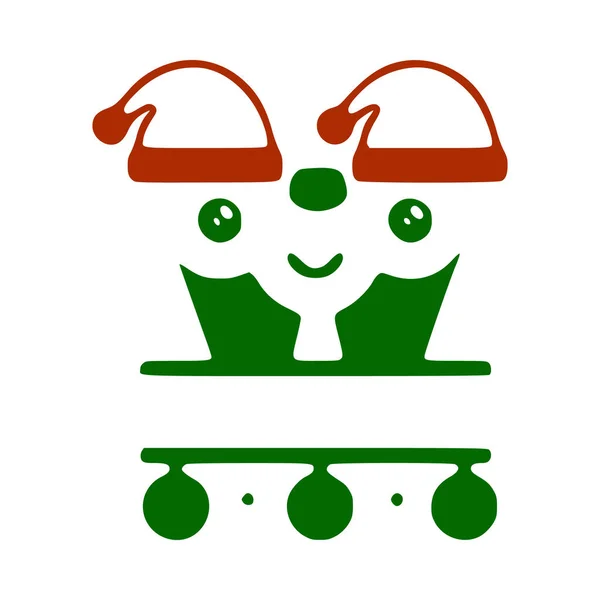 Letter Cute Christmas Character Name Monogram Design Christmas New Year — Stock Vector