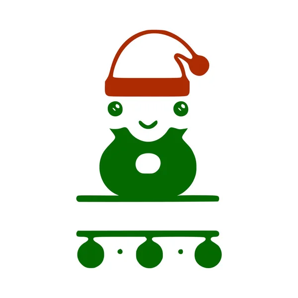 Número Personagem Natal Bonito Nome Monograma Design Natal Ano Novo — Vetor de Stock