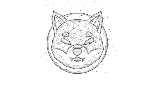 Golden Shiba Inu Polygallon Vector Illustration White Background Cryptocurrency Low — 스톡 벡터