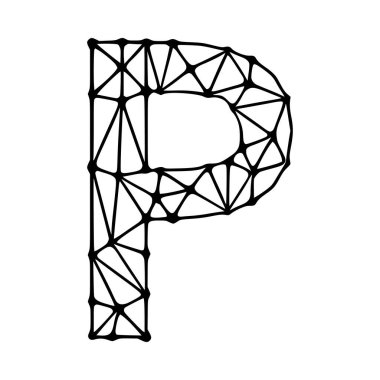 p çokgen sembolü, beyaz arkaplanda izole edilmiş klipsleme sanatı