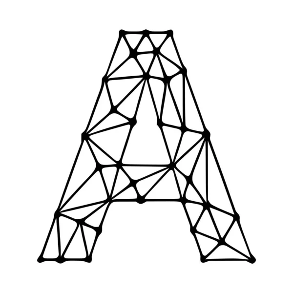 Písmeno Polygonální Symbol Klip Art Izolované Bílém Pozadí — Stockový vektor