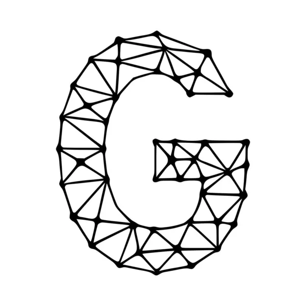 文字G多角形のシンボル 白い背景に孤立したクリップアート — ストックベクタ