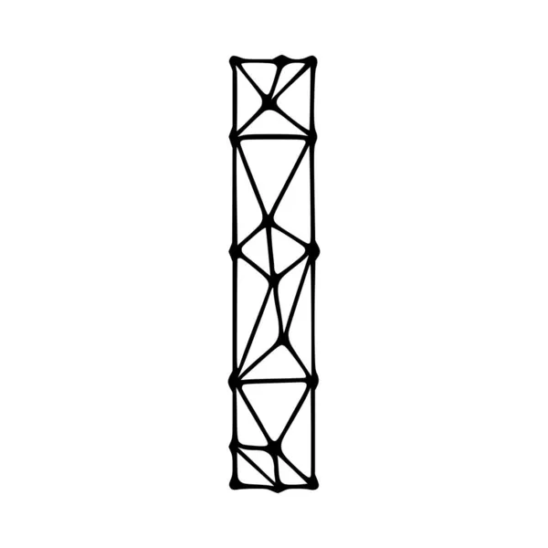 Bokstaven Polygonal Symbol Klipp Konst Isolerad Vit Bakgrund — Stock vektor