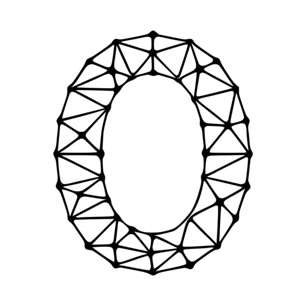 Bokstav Polygonal Symbol Klipp Konst Isolerad Vit Bakgrund — Stock vektor
