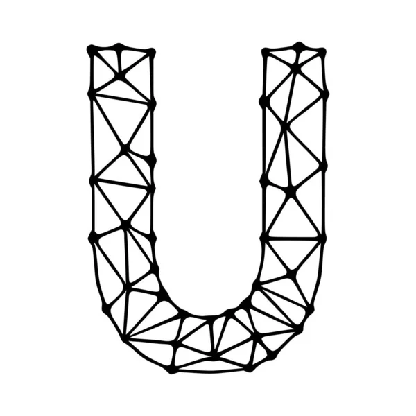 文字U多角形のシンボル 白い背景に孤立したクリップアート — ストックベクタ